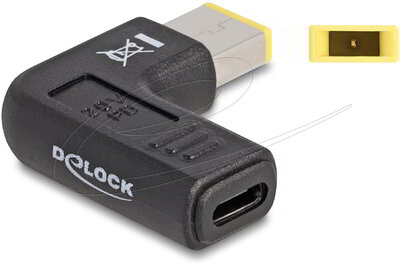 Delock - Laptop töltőkábel adapter USB Type-C anya - Lenovo 11,0 x 4,5 mm apa 90 fokban hajlított - 60003