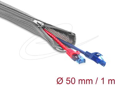 Delock - Befont karmantyú zipzáras szorítóval hőállóság egészen 1 m x 50 mm-es szürke - 20826