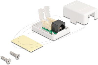 Delock - moduláris fali kivezetés 1 portos Cat.6 kompakt UTP - 86248