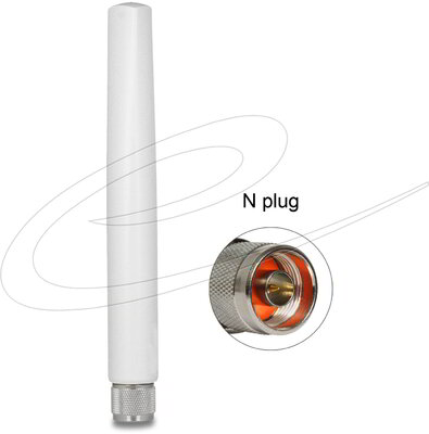 Delock - LoRa 868 MHz antenna N-dugó 2,09 dBi irányítatlan, rögzített, kültéri, fehér - 89637