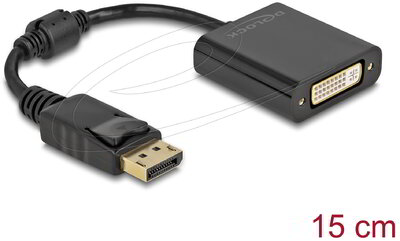 Delock - Adapter DisplayPort 1.1-dugós csatlakozó DVI-csatlakozóhüvely passzív fekete - 61008