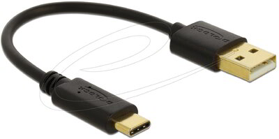 Delock - Töltő kábel USB A-típusú - USB Type-C csatlakozó végekkel 15 cm - 85354
