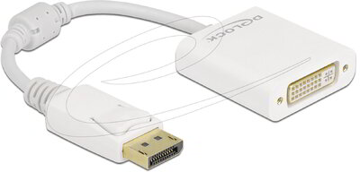 Delock - Adapter DisplayPort 1.1-dugós csatlakozó-DVI-csatlakozóhüvely passzív fehér - 61010