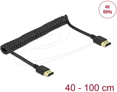 Delock - HDMI feltekert kábel 4K 60 Hz - 84967