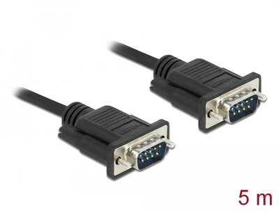Delock - Sub-D9-es, RS-232 soros kábel, apa-apa, 5 m - 86576