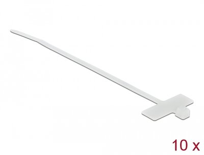 Delock - Kábelkötöző címkével Hx 100 x Sz 2,5 mm, 10 darab fehér - 18954