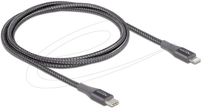 Delock - Adat- és töltőkábel USB Type-C - Lightning iPhone , iPad és iPod készülékhez szürke 1 m MFi - 86631