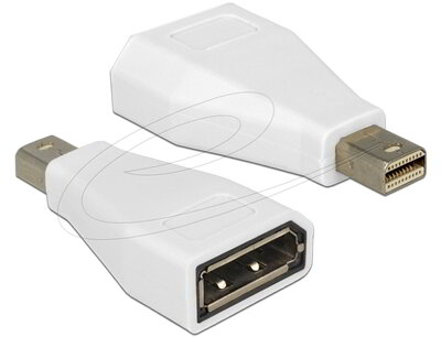 Delock - Adapter Displayport mini apa > Displayport anya nikkel bevonat, fehér - 65239