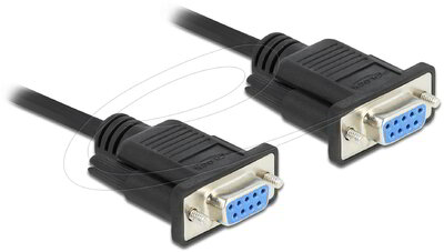 Delock - Sub D9-es, null modemű, RS-232 soros kábel, anya-anya, 2 m - 86605