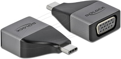 Delock - USB Type-C adapter VGA (DP Alt Mode) 1080p kompakt kialakítású - 64002