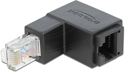 Delock - RJ45 adapter apa 90 fokos lefelé néző > RJ45 aljzat, Cat.6 UTP - 86423