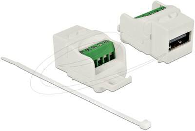 Delock . Keystone modul USB 2.0 A anya sorkapocs modul, fehér - 86376