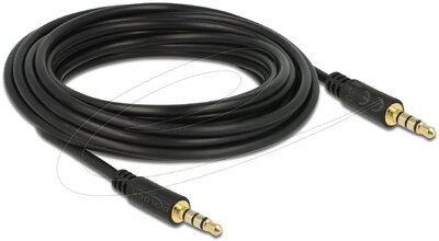 Delock - sztereó kábel 3.5 mm 4 pin csatlakozó > csatlakozó, 5 m, fekete - 83438