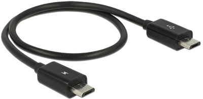 Delock - Tápfeszültség-megosztó kábel Micro USB-B dugó > Micro USB-B dugó OTG - 83570