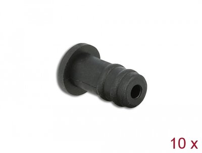Delock - 10 x fekete porfogó 3,5 mm-es sztereo jack anyához - 60251