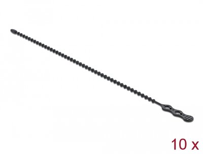 Delock - Újrahasználható kötöző Hx 210 x Sz 4,5 mm 10 db. fekete - 18966
