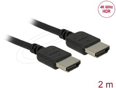 Delock - Prémium HDMI kábel 4K 60 Hz 2 m - 85217