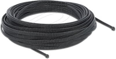 Delock - Fonott kábelharisnya nyújtható 10 m x 3 mm fekete - 18847