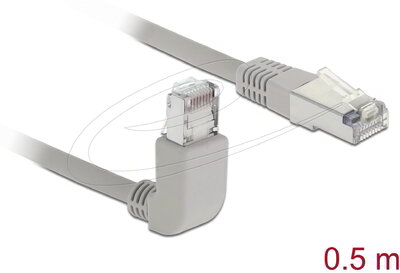 Delock - kábel RJ45 Cat.5e SFTP szögletes / egyenes 0,5 m - 83514