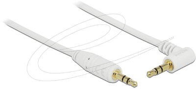 Delock - Stereo Jack kábel 3.5 mm 3 pin apa > apa 2 m 90 fehér - 83757