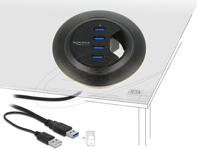 Delock - asztali elosztó 4 portos USB 5 Gbps - 62868