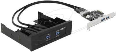 Delock - Előlap 3.5″ / 5.25″ 2 x USB 5 Gbps + PCI Express kártya 2 x USB 5 Gbps - 61893