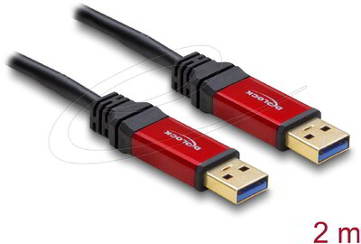 Delock - USB 3.0-A apa / apa kábel, 2 m prémium kábel - 82745