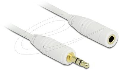 Delock - Stereo Jack hosszabbító kábel 3.5 mm 3 pin apa > anya 5 m fehér - 83771