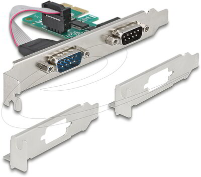 Delock - PCI Express-kártya > 2 x Soros RS-232 - 89918