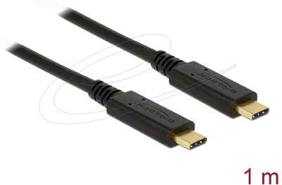 Delock - USB 10 Gbps kábel USB Type-C™ - USB Type-C™ 1 m PD 3 A E-Marker - 83661
