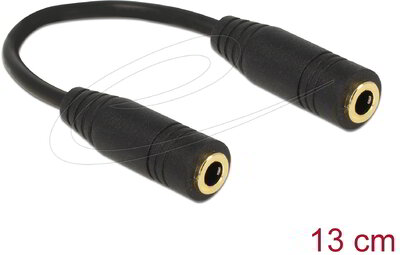 Delock - Adapter Audio sztereó jack 3,5 mm-es, 4 pólusú anya > anya 13 cm - 65896