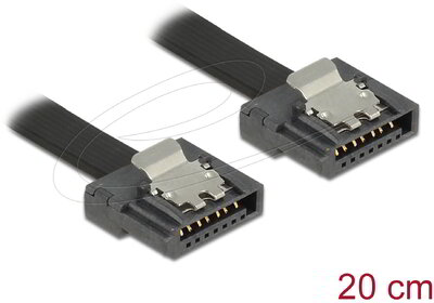Delock - kábel SATA FLEXI 6 Gb/s 20 cm fekete fém - 83839