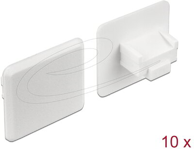 Delock - porvédő RJ45 aljzathoz fogantyú nélkül, 10 darab, fehér - 64019