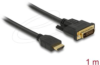 Delock - HDMI - DVI 24+1 kétirányú kábel 1 m - 85652