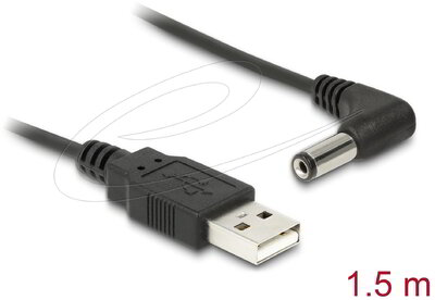 Delock - kábel USB tápkábel > DC 5,5 x 2,1 mm-es csatlakozó 90° 1,5 m - 83578