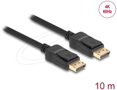 Delock - Kábel Displayport 1.2 dugó > Displayport dugó 4K 60 Hz 10 m - 84862
