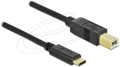 Delock - Kábel USB Type-C 2.0 dugó > USB 2.0 B-típusú dugó 2,0 m fekete - 83330