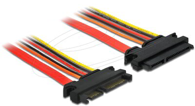 Delock - SATA 6 Gb/s 22 tűs apa hosszabbító kábel > SATA 22 tűs anya hosszabbító kábel (3.3 V + 5 V + 12 V) 30 cm -