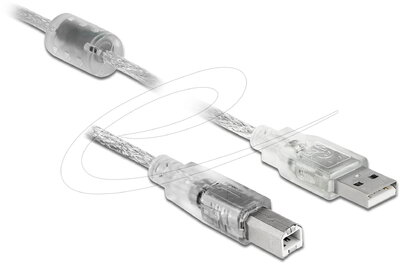 Delock - USB 2.0-s kábel A-típusú csatlakozódugóval > USB 2.0-s, B-típusú csatlakozódugóval 5 m - 83896