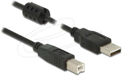 Delock - USB 2.0 A-típusú apa - USB 2.0 B-típusú apa kábel, 5,0 m, fekete - 84899