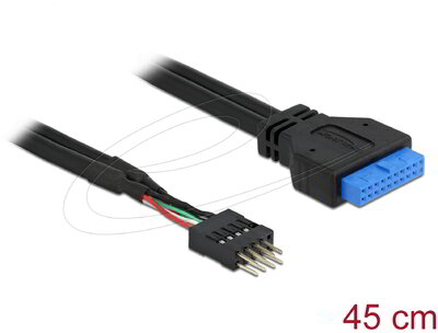 Delock - USB 3.0 tűs fejes anya kábel - USB 2.0 tűs fejes apa kábel, 45 cm - 83791