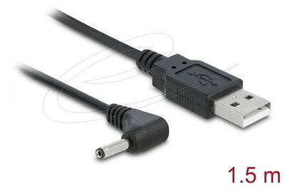 Delock - USB Power Kábel > DC 3.5 x 1.35 mm apa 90fok 1.5 m - 83577