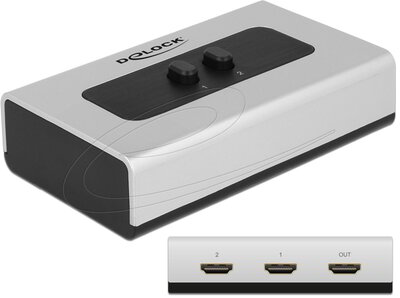 Delock - 4K HDMI 2 portos manuális kétirányú kapcsoló - 87663
