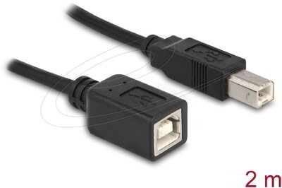 Delock - USB 2.0 B apa > B anya hosszabbító kábel, 2 m - 83427