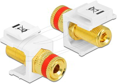 Delock - Keystone modul sorkapocs > menetes persely piros / fehér - 86304