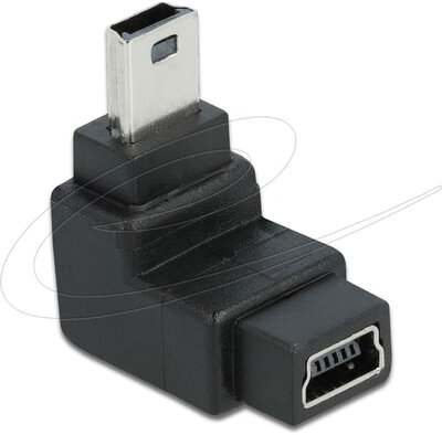 Delock - Adapter USB-B mini 5tűs apa/anya 90 derékszögű USB-B mini 5tűs adapter - 65097