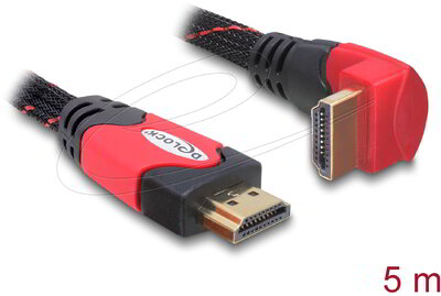 Delock - High Speed HDMI Ethernet kábel, A-A apa/apa 5,0m hajlított - 82688