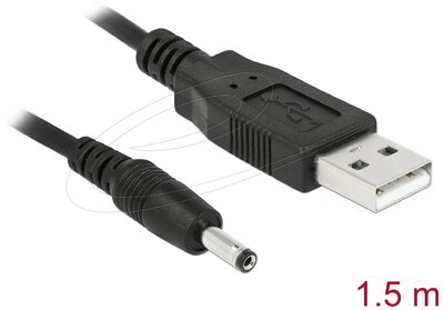 Delock - USB tápkábel DC 3,5 x 1,35 mm-es csatlakozóhoz, 1,5 m - 82377