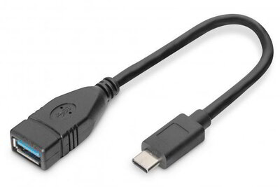 DIGITUS - USB-C - USB-A adapter / átalakító, OTG, 0,15 m - AK-300315-001-S
