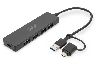 DIGITUS - USB 3.0 Hub 4 portos, Slim Line - DA-70235